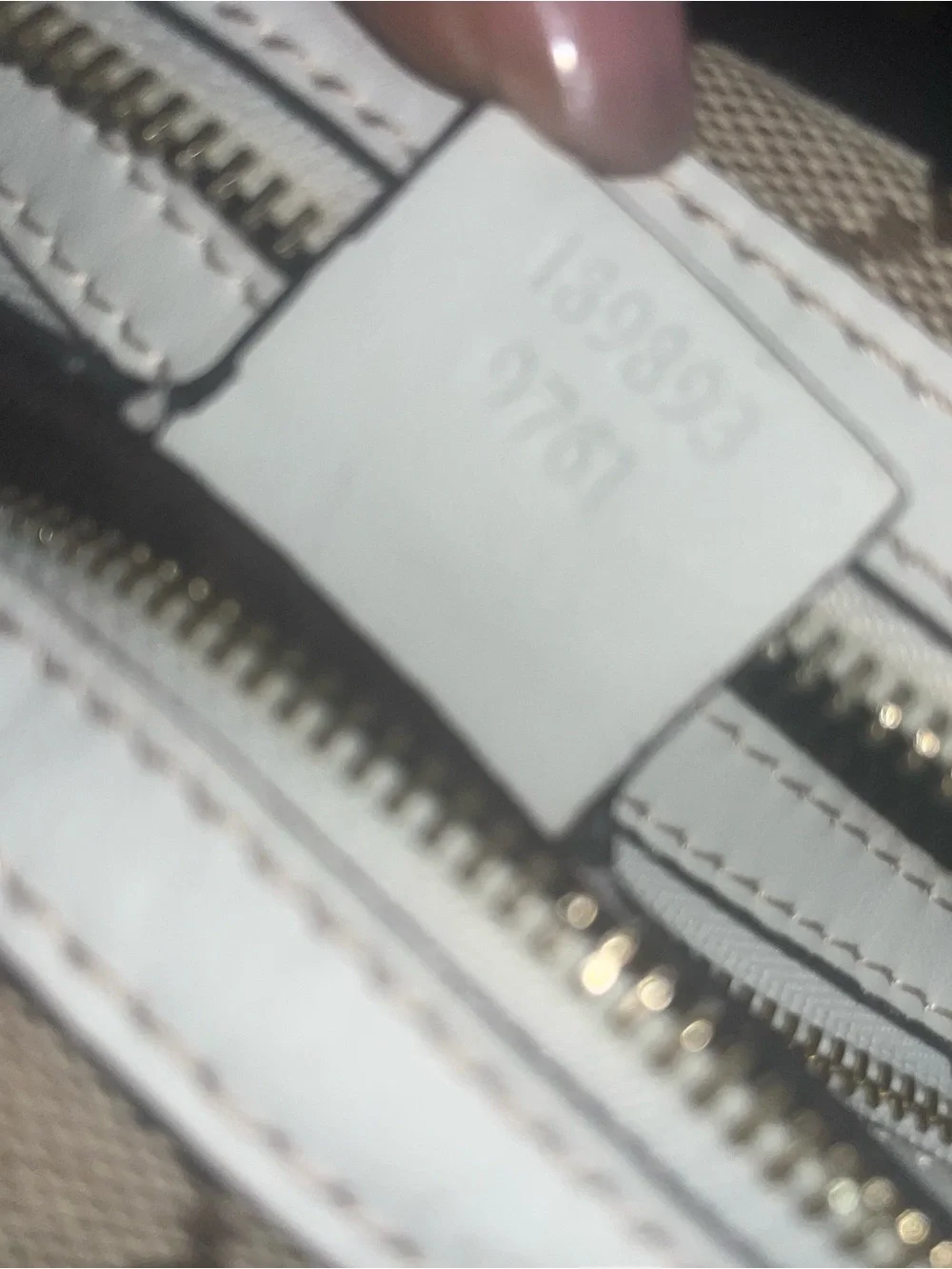 Gucci Beige GG Canvas Satchel with White Leather Trim